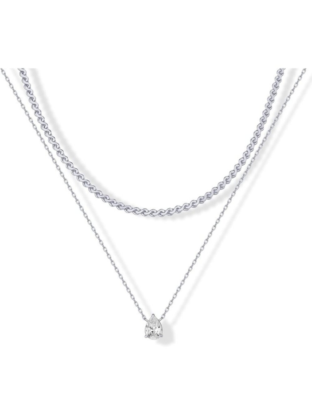 14K Gold Plated Layered Statement Necklace Set for Women - Trendy Chains